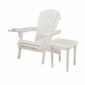 Bold Fontier 35 x 32 x 28 in. Foldable Chair with Cup Holder & End Table, White BO3285716